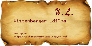 Wittenberger Léna névjegykártya