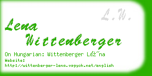 lena wittenberger business card
